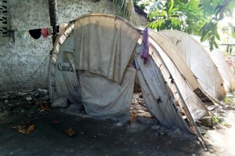 A Canadian post-earthquake rescue tent sits in the compound where the team was working.