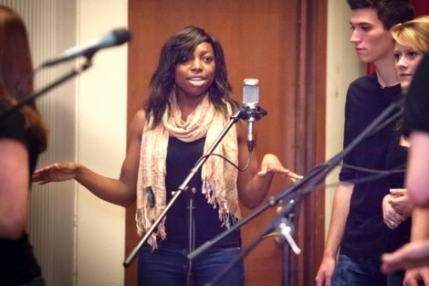Brandi Porter ’13 performs with Soulfege, Lafayette’s co-ed a cappella group.
