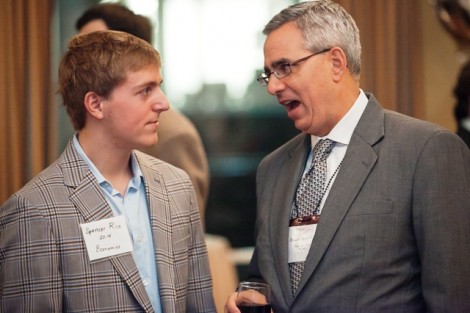 Spencer Rice ’14 and Bruce Eatroff ’85 discuss careers.