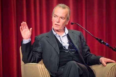 Author Martin Amis addresses the audience.