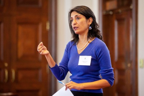 Nandini Sikand, assistant professor of film and media studies, leads the Power of Creativity workshop.