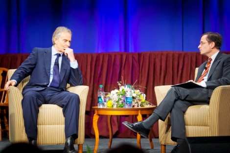 Tony Blair sits down with President Daniel H. Weiss for a question-and-answer session.
