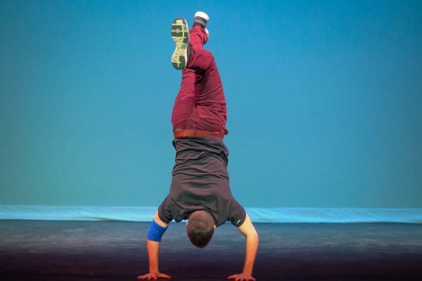 Brian Tomassi '13 puts on a solo hip hop performance. 