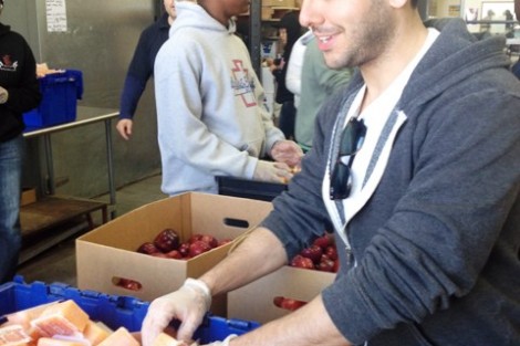 Brandon Kurtzman '07 at the Boston Red Cross Food Bank