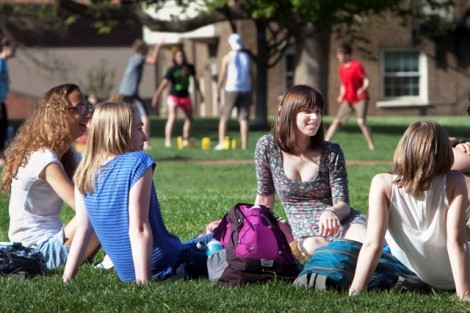 Student relax on the Quad.