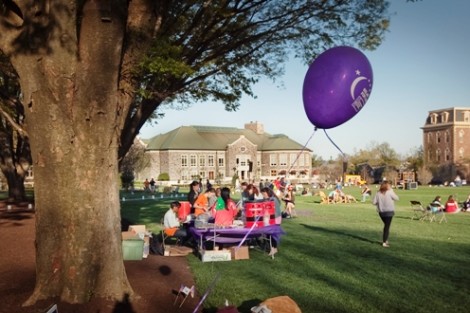 Students camp out on the Quad to raise money for the American Cancer Society.