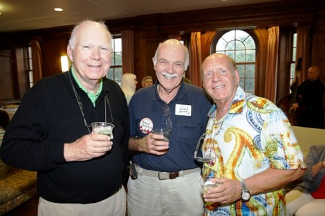 Howard Learned ’63, Richard Bernard ’63, and Mark Shyman ’63 celebrate the Class of 1963’s 50th Reunion during a reception at Kirby House.