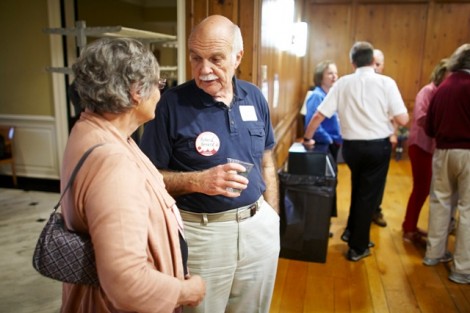 Richard Bernard ’63 mingles during the Class of 1963’s 50th Reunion reception at Kirby House.