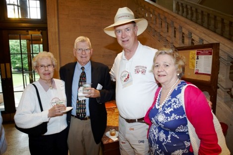 Margaret Piper, John Piper ’58, Spencer Manthorpe ’58, and Sandra Manthorpe have a chat during the 50-Plus Club Reception in Kirby Hall of Civil Rights.