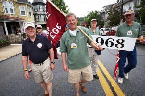 Bob Albus ’68, John Gearhart ’68, and Fred Marks’68 lead their class.