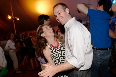 Alumni danced the night away to the music of UUU in a huge tent set up on the Quad.