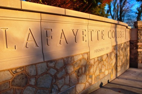 The welcome sign at the McCartney Street entrance to campus