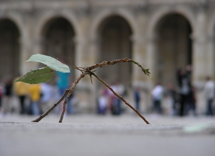 The Crusader, a momentary sculpture placed outside the Louvre and the Pompidou Center, 2011