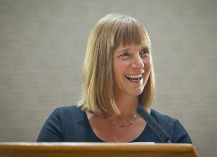 President Alison Byerly gave the keynote address during the farewell dinner on Saturday in Wilson Room, Pfenning Alumni Center.