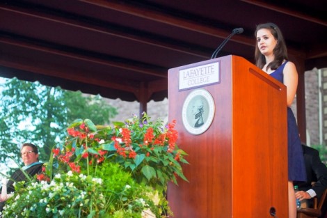Madeline Gambino ’14 presents the “Scholars’ Salutation to our History.”