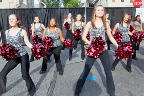 The Lafayette Dance Team performs during the Block pARTy.