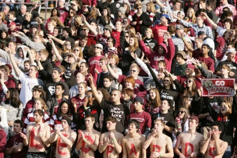 Fans cheer on the Pards during the 2012 Lafayette-Lehigh game. 