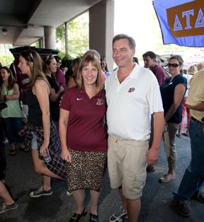 President Alison Byerly with Mike Moroney '83