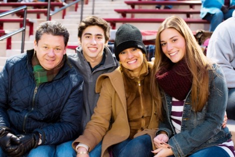 Brittany Santagata, '14, far right, is joined by her friend Nicholas Valle and his parents, Paolo and Anamaria.