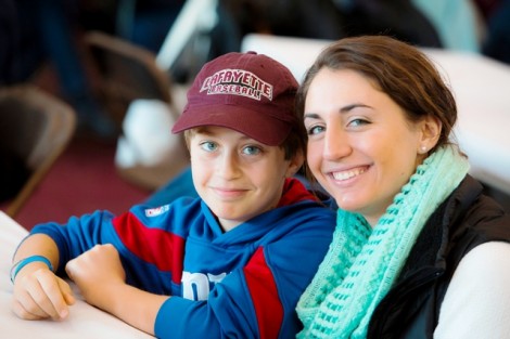 Jennifer Oddo '16 hangs out with her brother, Michael, at the Anything Goes Family Lunch.