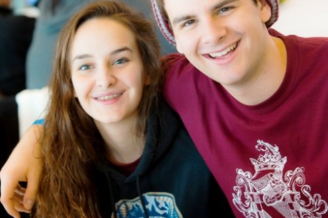 David Jennings '16 hangs out with his sister, Alaina.