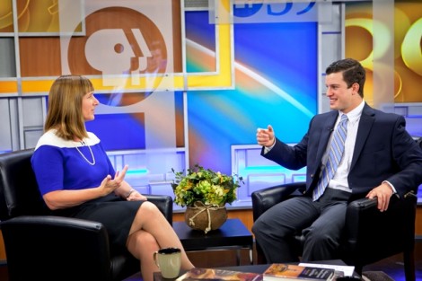 Brendan Gover ’14 interviews President Alison Byerly.