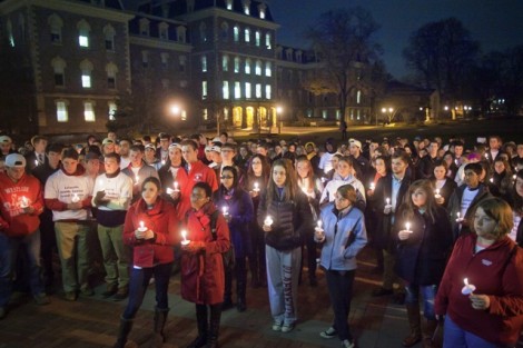 Students gather on the Quad.