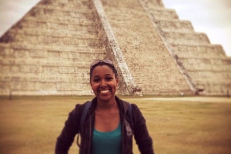 Jiselle Peralta ’13 at the Mayan ruins of Chichen Itzá in Yucatán, Mexico