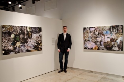 Adam MacHose poses with his work.