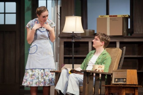 Liza Fryman '16 and Joseph Rothschild '16 perform in the College Theater production of Clybourne Park.