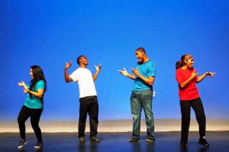 Members of the Lafayette African and Caribbean Students Association perform a dance highlighting Caribbean culture.