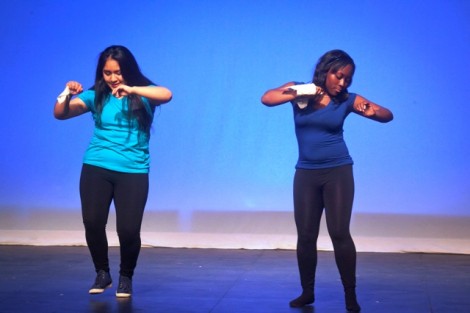 Members of the Lafayette African and Caribbean Students Association perform a dance highlighting Caribbean culture.