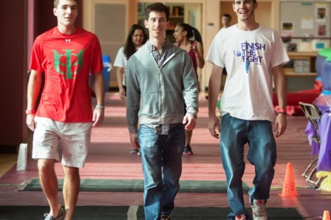 Students, faculty, and staff walk for 12 hours to raise money for the American Cancer Society. 