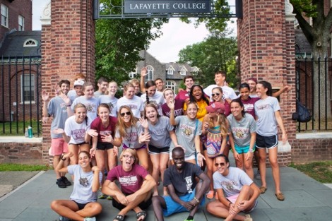 Members of the move-in team pose for a photo.