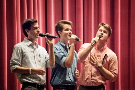 The Chorduroys, Lafayette’s male a cappella group, performs.