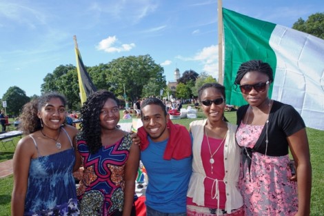 Students from the Lafayette African and Caribbean Students Association pose for a photo.
