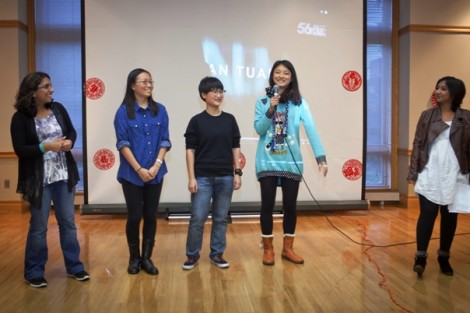 Members of the Asian Students Association greet the guests.