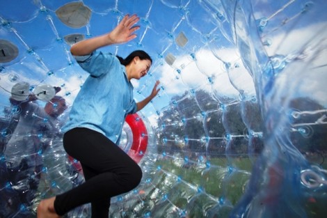 A view from inside the bubble ball