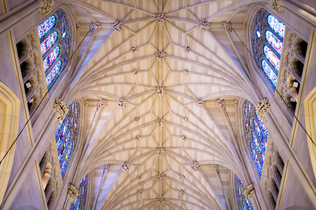 The vaulted ceiling in St. Patrick's Cathedral