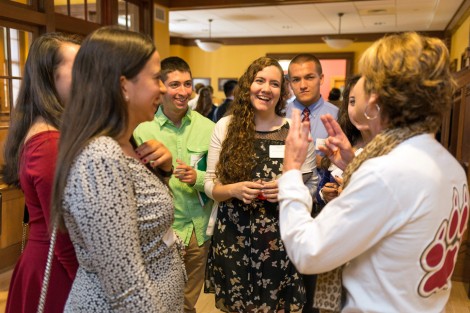 The Student -Alumni Health Professionals Open House in Scott Hall, photo by Clay Wegrzynowicz ’18