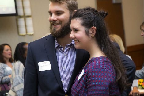 Colton Banford '17 with Claudia Rodriguez-McGill ’17, recipient of the AA Student Volunteer Service Award