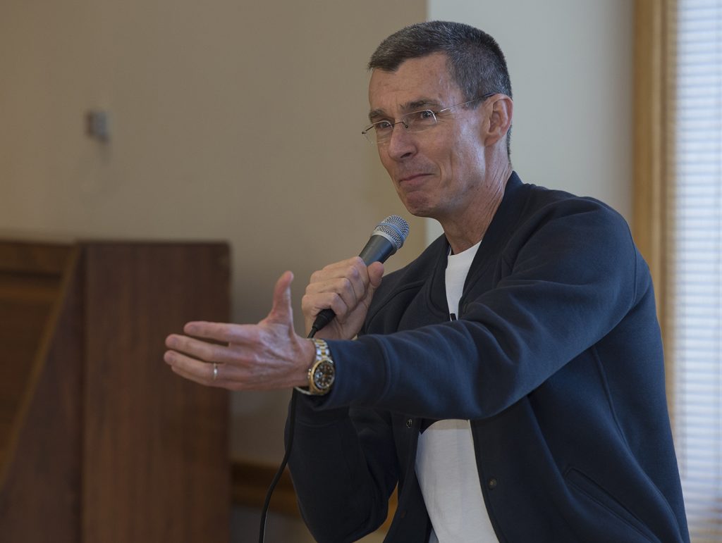 Chip Bergh speaks to Lafayette students.