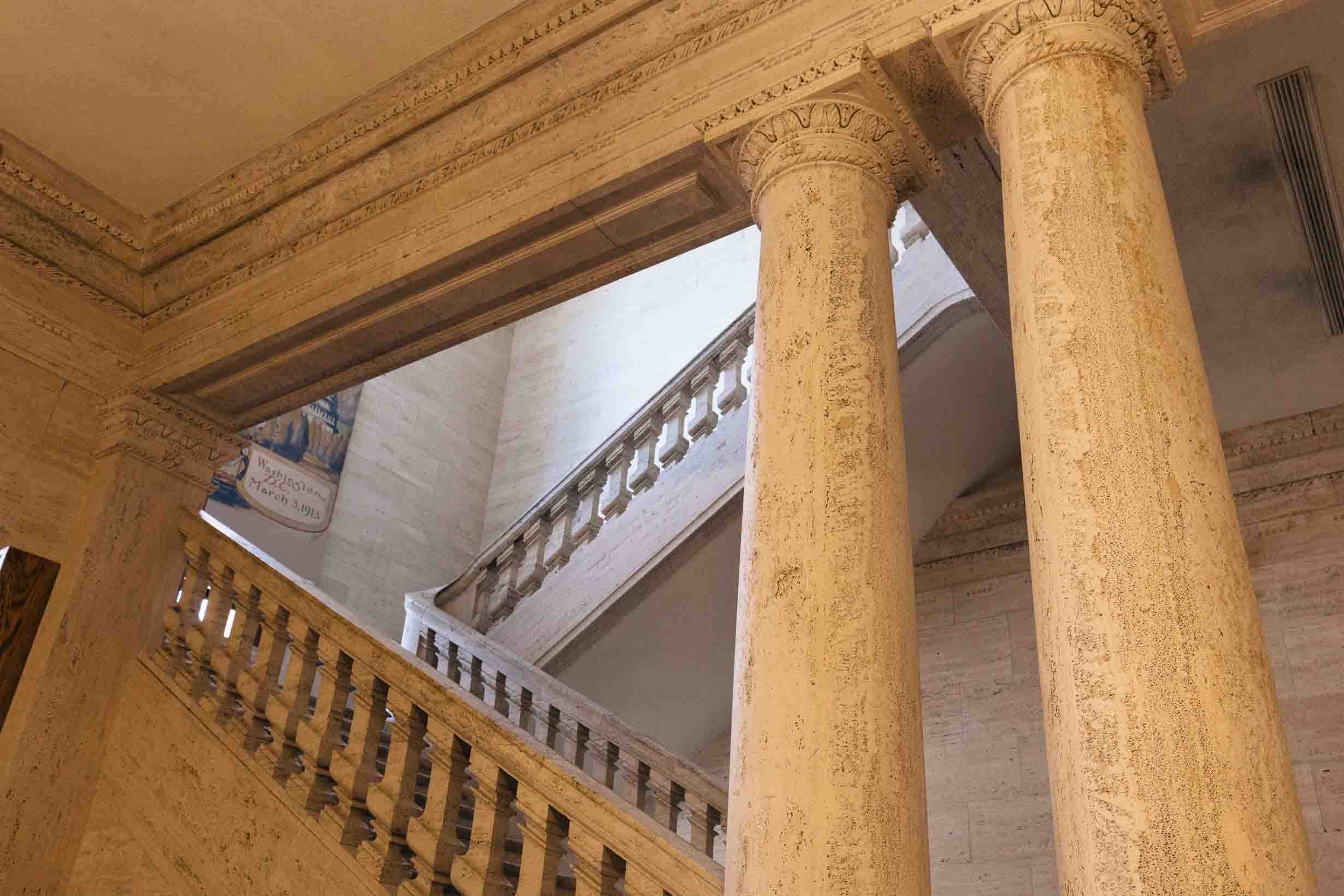 A stairwell in Kirby Hall of Civil Rights