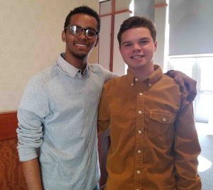 Mario Sanchez ’21 and Ryan Branch '21, winners of the Jean Corrie Poetry Competition