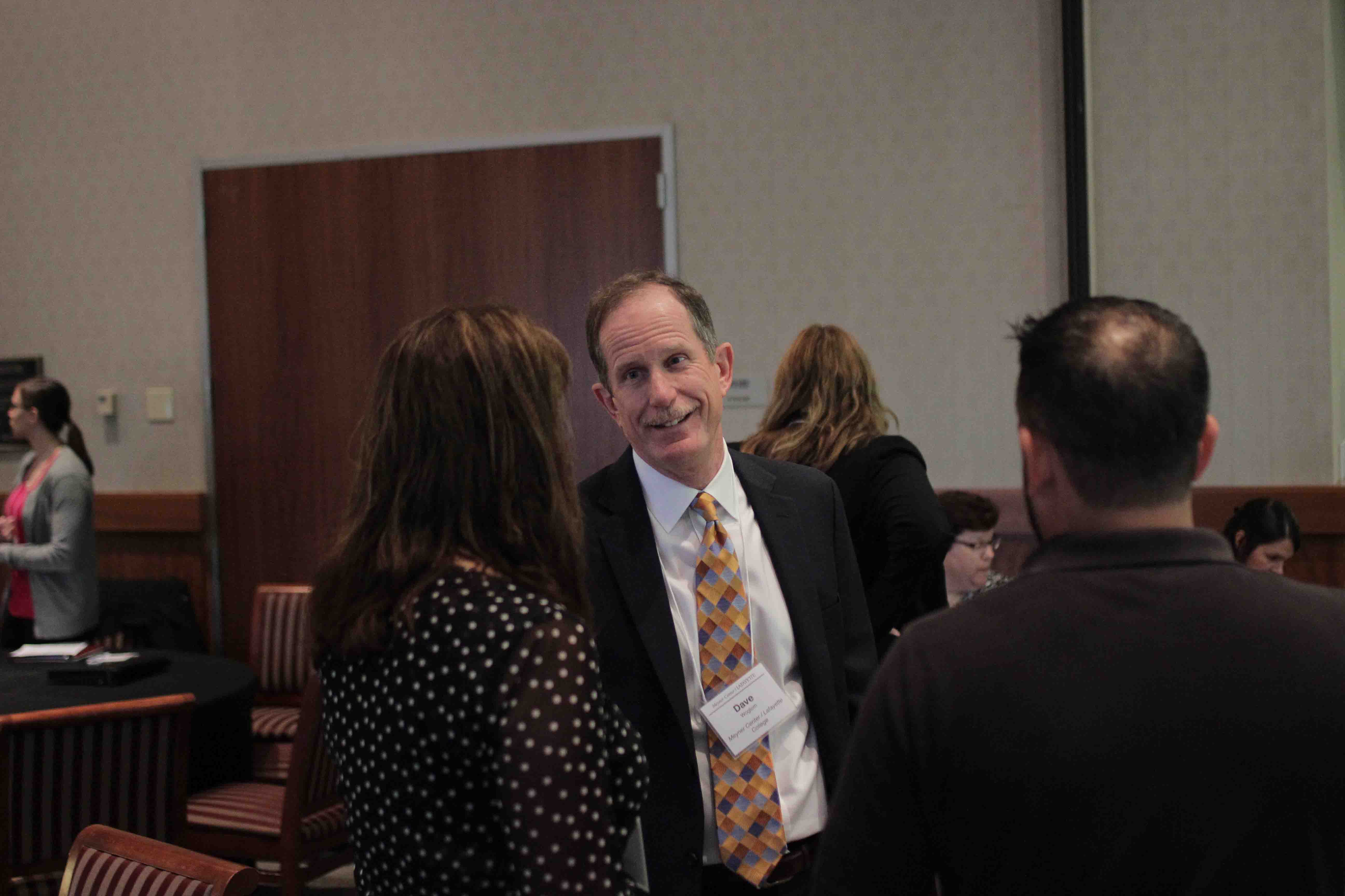 David Woglom chats with attendees at the annual Meyner Center Annual Forum on Local Government.