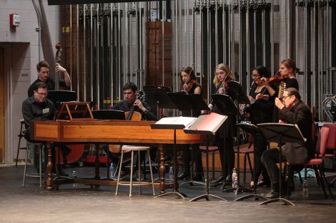 The College’s Marquis Consort, a student ensemble that plays music from before 1750, performed 18 songs from the Baroque and Renaissance periods during the three-hour workshop.