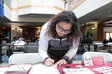 students write thank you letters to donors