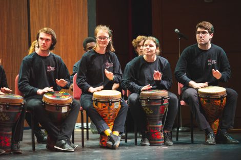 the lafayette percussion ensemble performs at the williams center for the arts