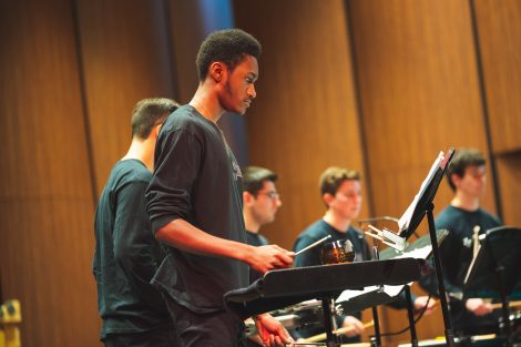 the lafayette percussion ensemble performs at the williams center for the arts