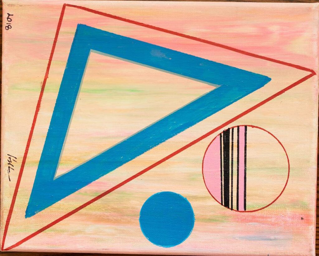 Artwork by Howard Schoor featuring triangles and circles